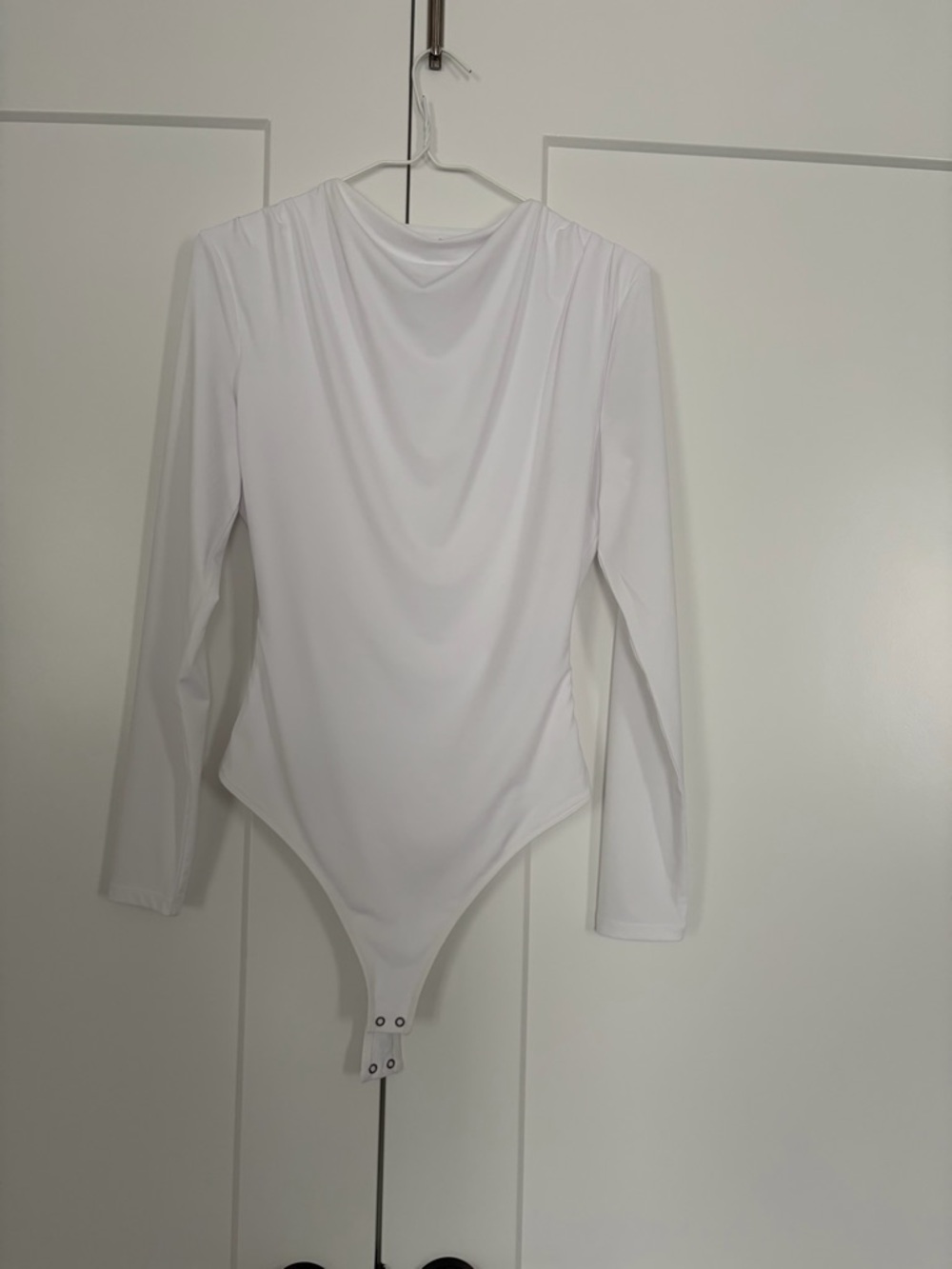White Long Sleeve Bodysuit Abercrombie